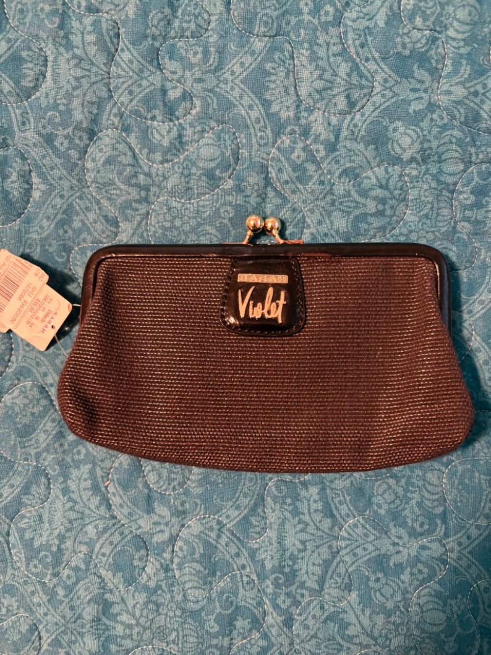 Sarah Violet Black Clutch Evening Purse. NWT
